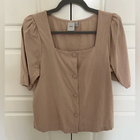 ICHI cotton button down top - Picture 1 of 8